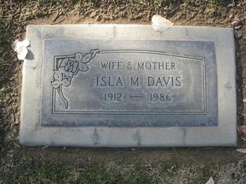 Davis, Isla May gravesite