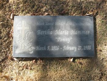 Hammer, Bertha Marie ('Penny') gravesite