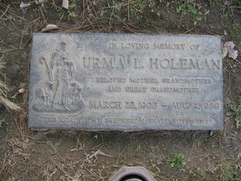 Holeman, Urma Lockie gravesite