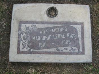 Rice, Marjorie Leone gravesite