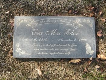 Eder, Ora Mae gravesite