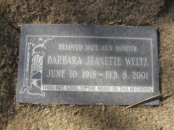 Weltz, Barbara Jeanette gravesite