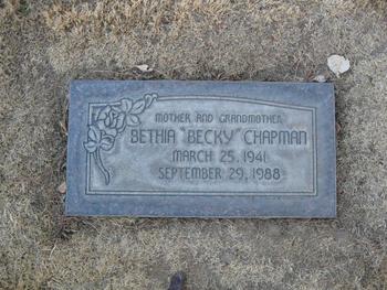 Chapman, Bethia Ruth ('Becky') gravesite