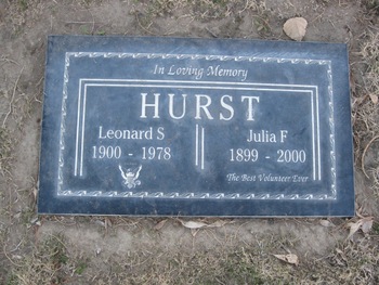 Hurst,   Julia F. gravesite