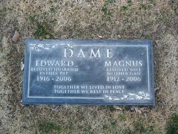 Dame, Magnus M. gravesite