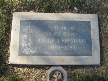 Hafstrom, Louise Joyce gravesite
