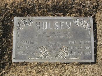 Hulsey, Itha ('Billie') gravesite