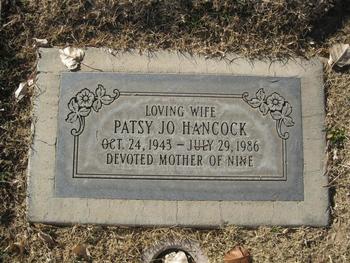 Hancock, Patsy Jo gravesite