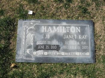 Hamilton, Janet Kay gravesite