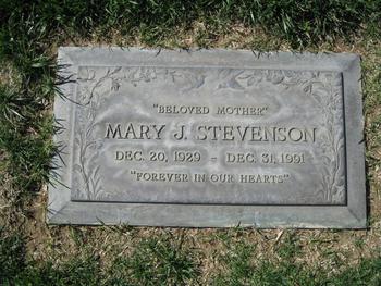 Stevenson, Mary Jean gravesite