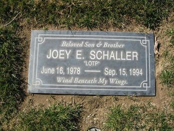 Schaller, Joey Edwin gravesite