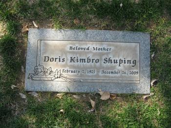 Shuping, Doris Kimbro gravesite