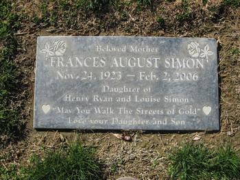Simon, Frances August gravesite