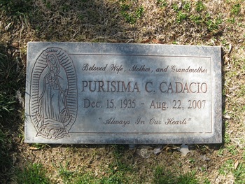 Cadacio, Purisima C. gravesite