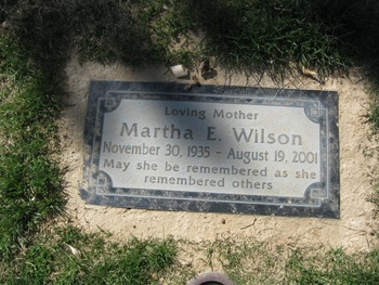 Wilson,   Martha E. gravesite