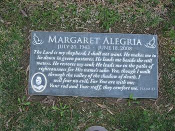 Alegria,   Margaret gravesite