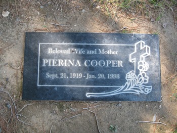 Cooper, Pierina gravesite