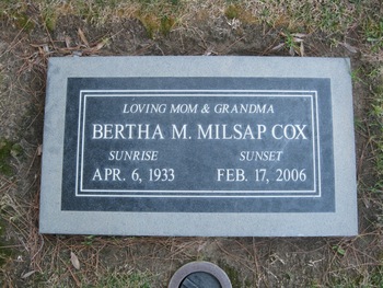 Cox, Bertha M. gravesite