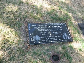 Greiss, Fahima M. gravesite