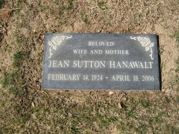 Hanawalt, Jean Sutton gravesite
