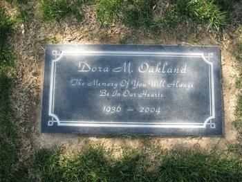 Oakland, Dora M. gravesite