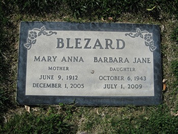 Blezard, Barbara Jane gravesite