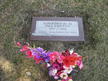 de la Paz Chevez, Lourdes gravesite