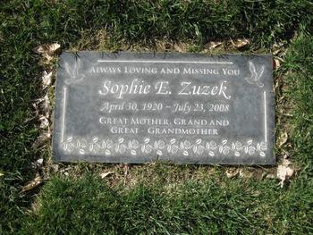 Zuzek, Sophie E. gravesite