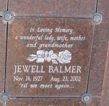 Balmer, Jewell Annette gravesite