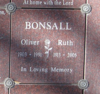 Bonsall, Ruth Christian gravesite