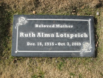 Lotspeich, Ruth Alma gravesite