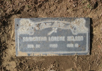 Wilson, Samantha Lorene gravesite