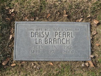 La Branch, Daisy Pearl gravesite