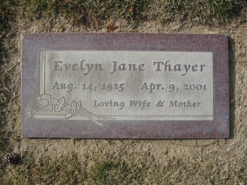 Thayer,   Evelyn Jane gravesite