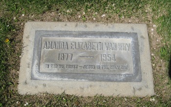Van Why,   Amanda Elizabeth gravesite