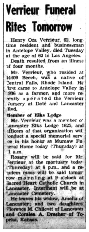 Varrieur, Henry Oza obituary