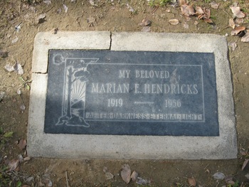Hendricks,   Marian Emily gravesite