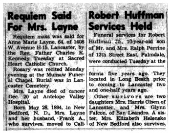 Layne, Anna Marie obituary