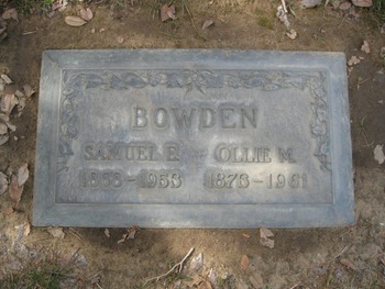 Bowden, Olive M ('Ollie') gravesite