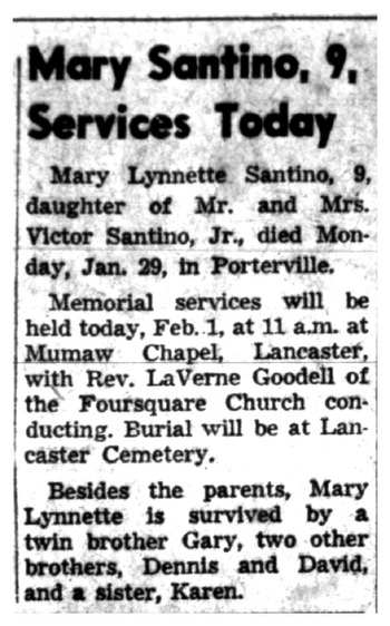 Santino, Mary Lynette obituary