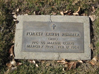 Rummer, Forest Erwin gravesite