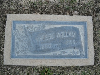 Wollam, Phoebe gravesite
