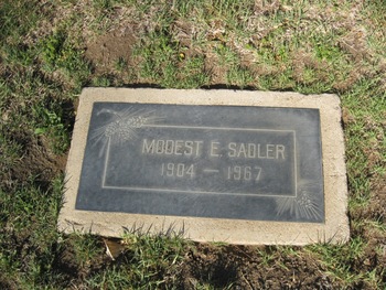 Sadler, Modest Emmett gravesite