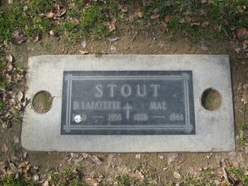 Stout, Mae gravesite