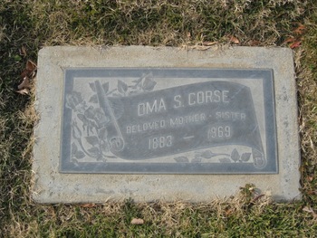 Corse, Oma S. gravesite