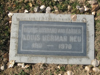 Neu, Louis Herman gravesite