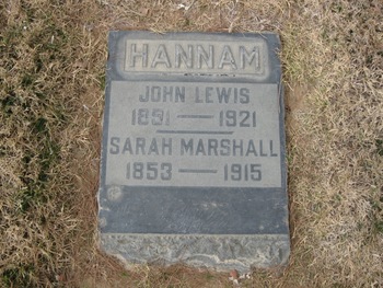 Hannam,   John Lewis gravesite