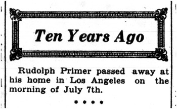 Primmer, Rudolph obituary