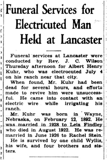 Kuhr,   Albert Henry obituary
