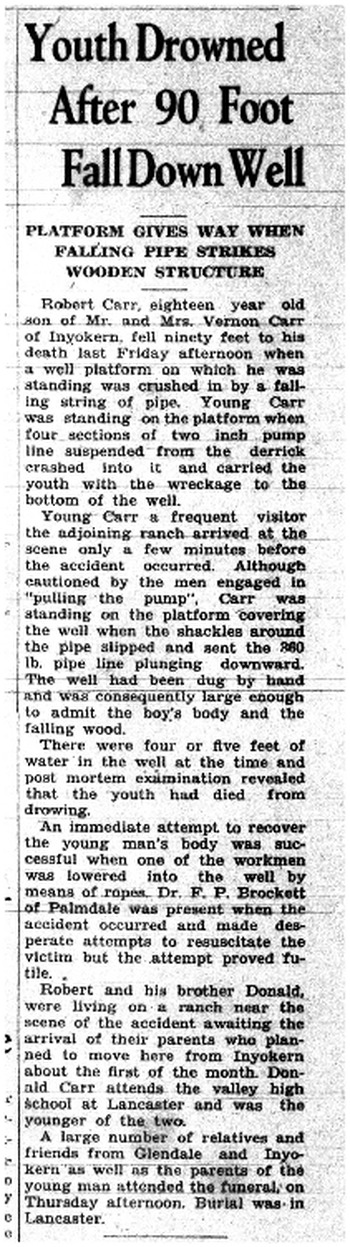 Carr, Robert Vernon obituary